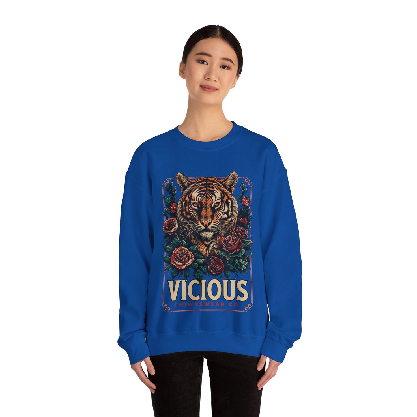 Sudadera unisex con cuello redondo Heavy Blend™ Tigre Vicious