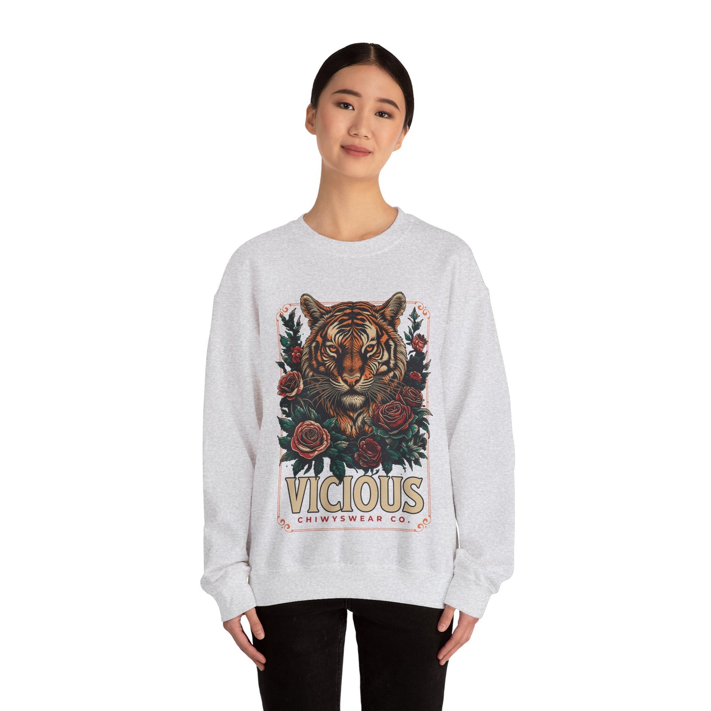 Sudadera unisex con cuello redondo Heavy Blend™ Tigre Vicious