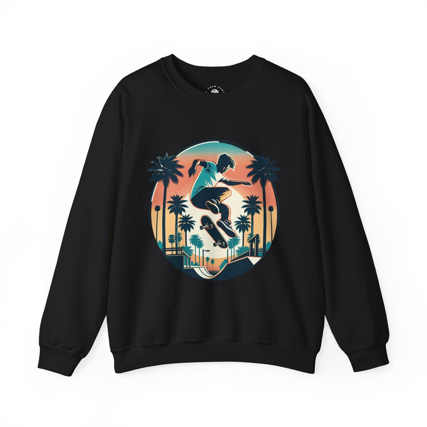 Sudadera unisex con cuello redondo Heavy Blend™ Skate, color Negro