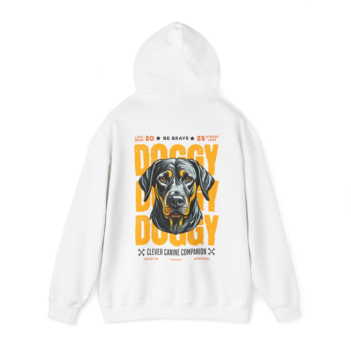 Sudadera con capucha Clever Canine Companion - Sudadera unisex Heavy Blend™ con diseño de perro, color Blanco.