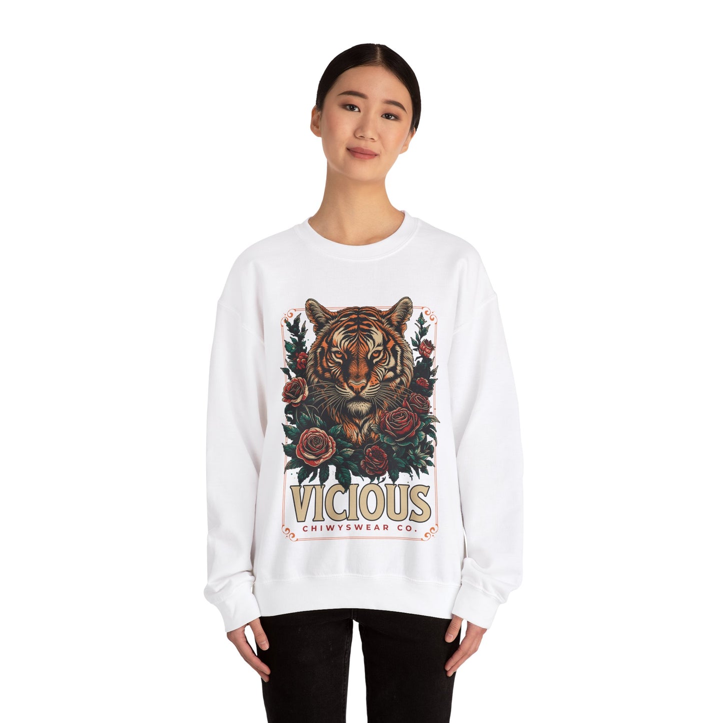 Sudadera unisex con cuello redondo Heavy Blend™ Tigre Vicious