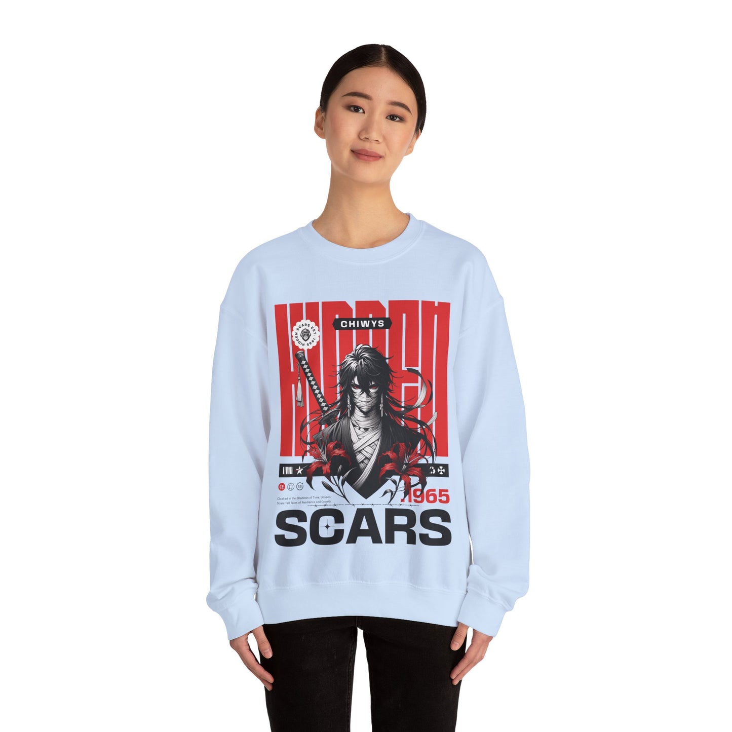 Sudadera unisex con cuello redondo Heavy Blend™ Samurai, Anime