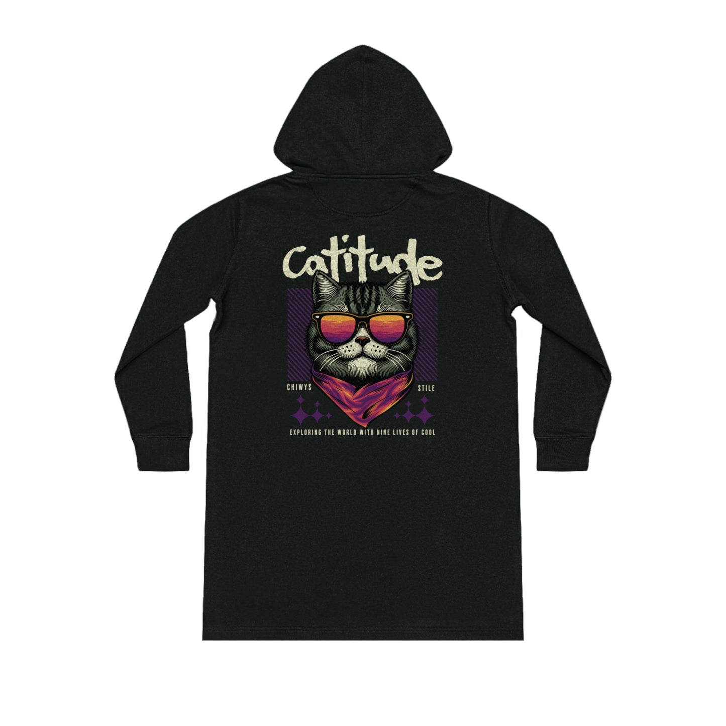Vestido con capucha Streeter: vibraciones positivas y actitud felina: perfecto para los amantes de los gatos