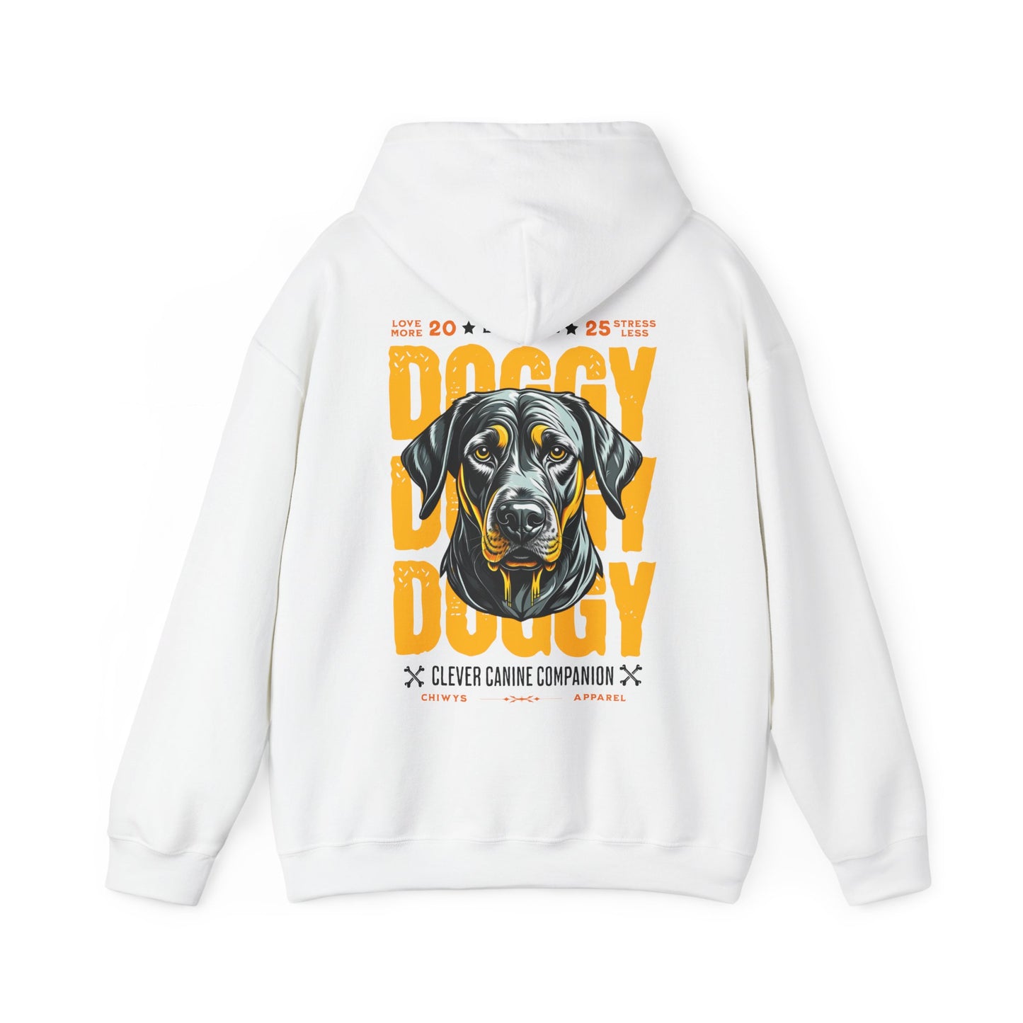 Sudadera con capucha Clever Canine Companion - Sudadera unisex Heavy Blend™ con diseño de perro, color Blanco.