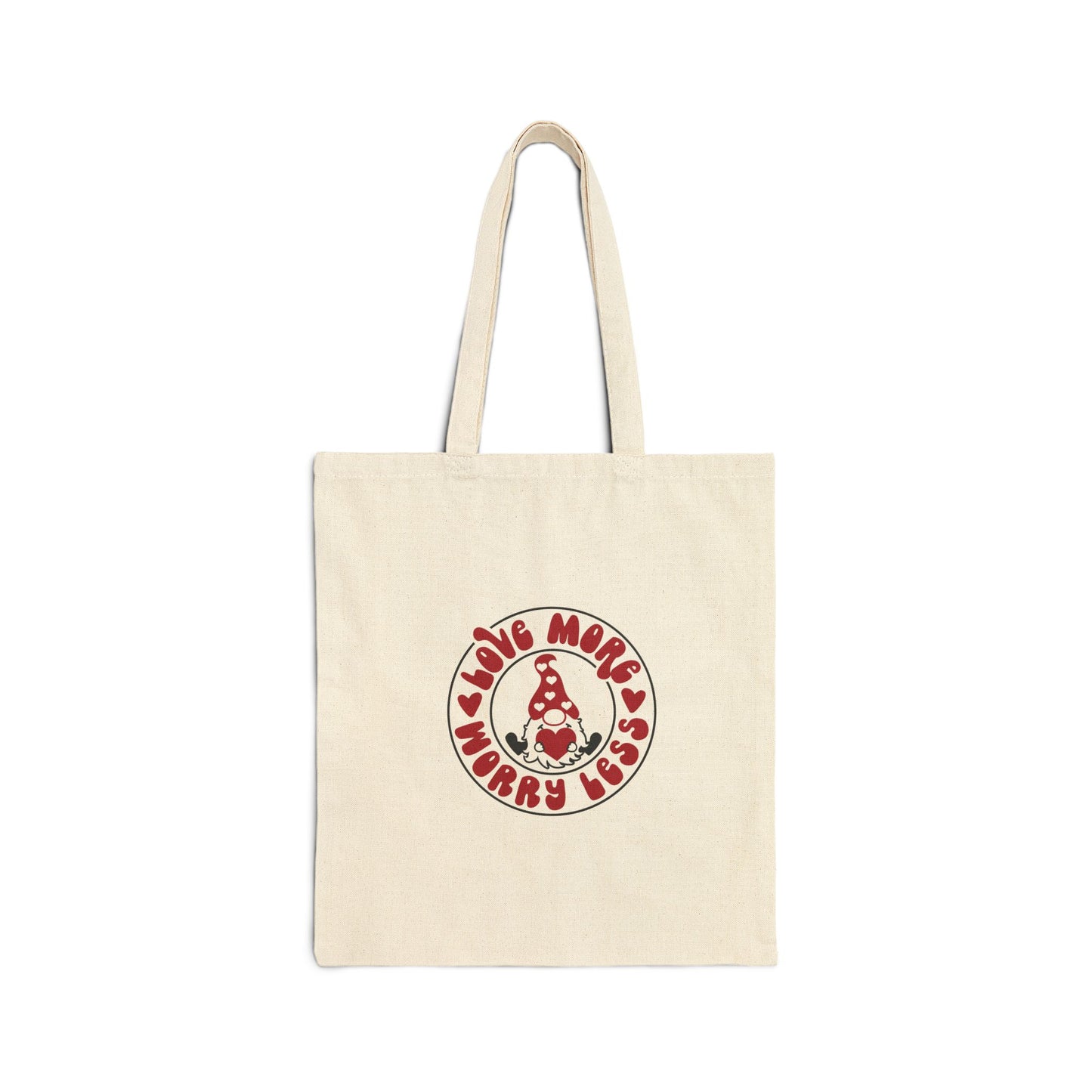 Love More, Worry Less Bolso tote de lona de algodón - Comprador navideño ecológico