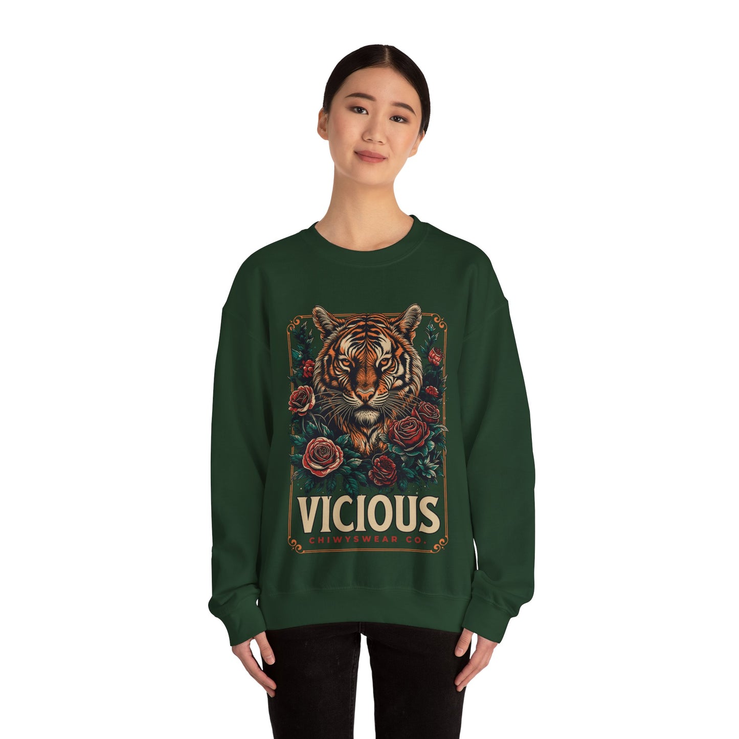 Sudadera unisex con cuello redondo Heavy Blend™ Tigre Vicious