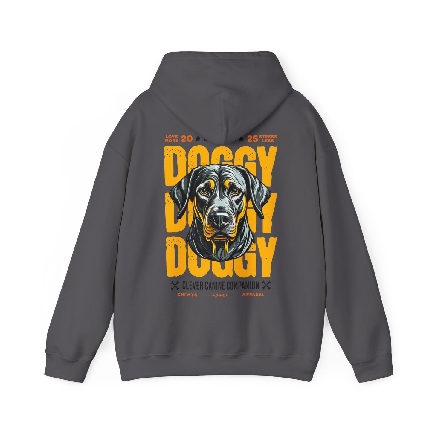 Sudadera con capucha Clever Canine Companion - Sudadera unisex Heavy Blend™ con diseño de perro, color Gris Oscuro.