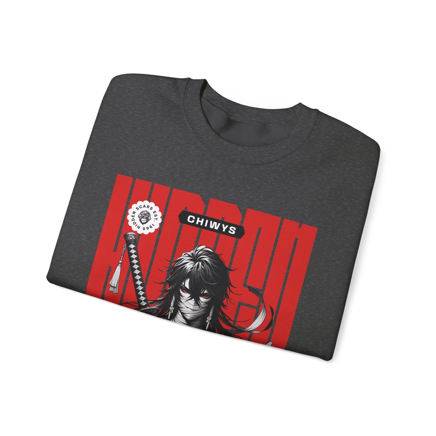 Sudadera unisex con cuello redondo Heavy Blend™ Samurai, Anime