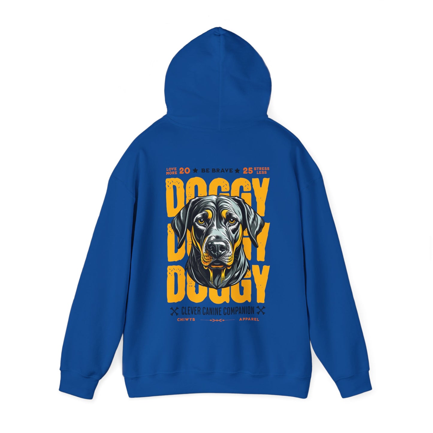 Sudadera con capucha Clever Canine Companion - Sudadera unisex Heavy Blend™ con diseño de perro, color Azul.