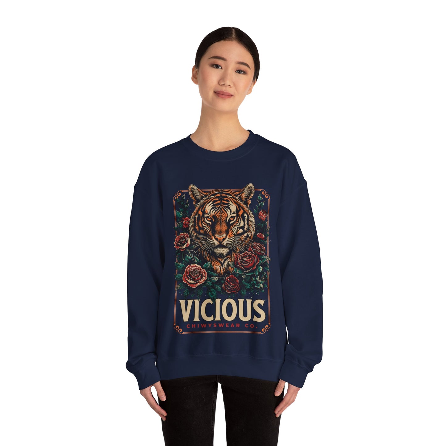 Sudadera unisex con cuello redondo Heavy Blend™ Tigre Vicious