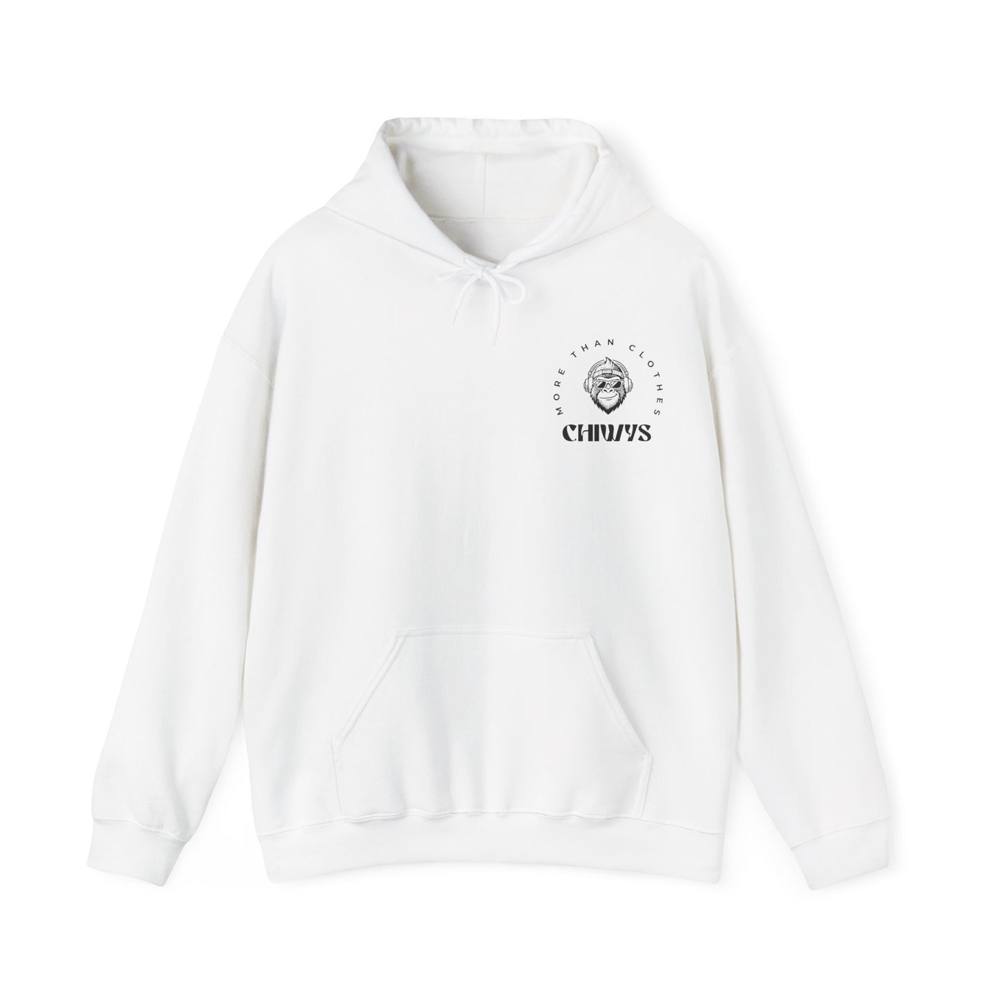 Sudadera con capucha gráfica unisex de moda - "Feels Nothing" Urban Streetwear, color Blanco.