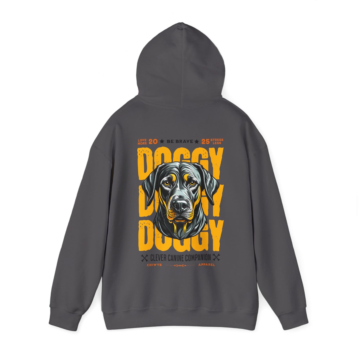 Sudadera con capucha Clever Canine Companion - Sudadera unisex Heavy Blend™ con diseño de perro, color Gris Oscuro.