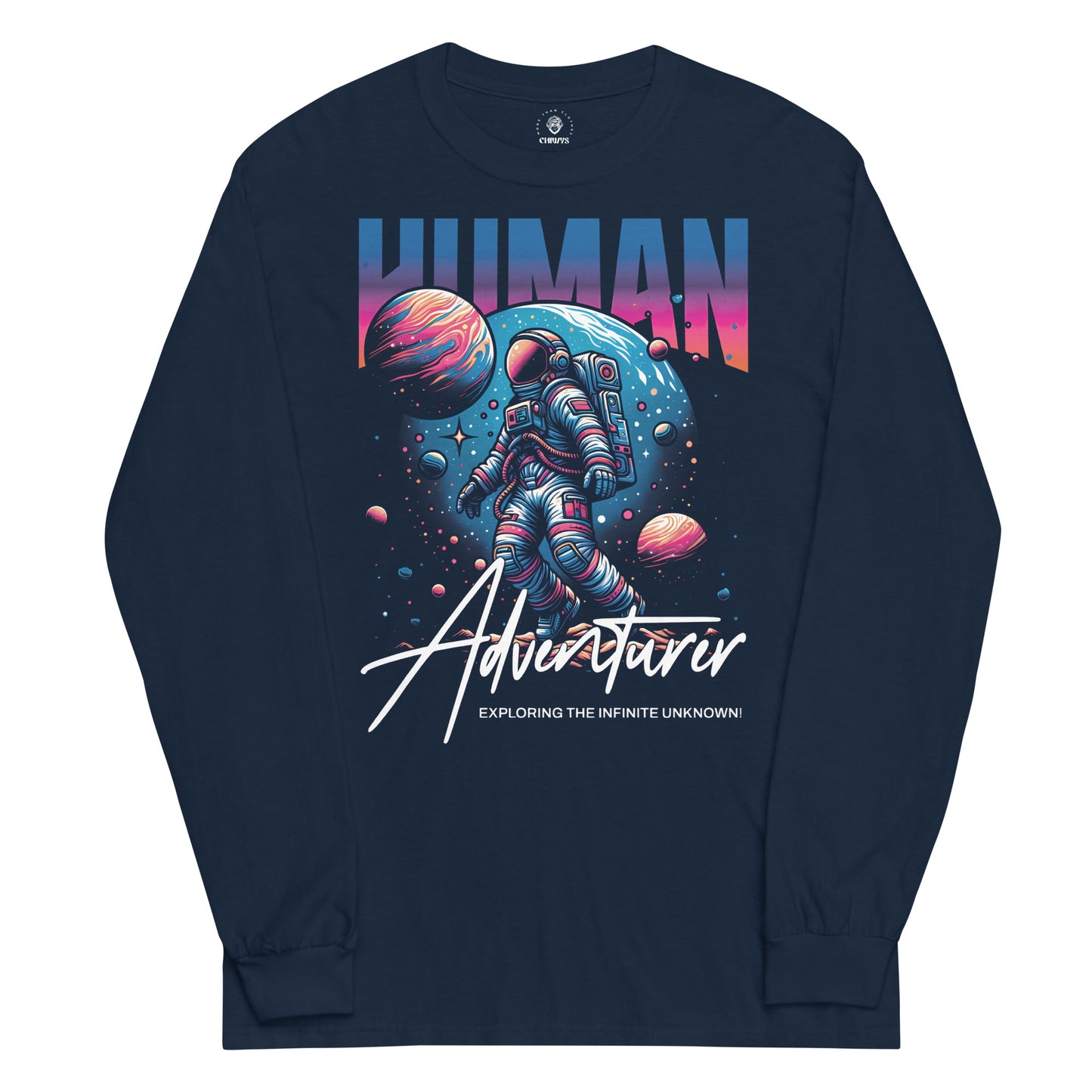 Camiseta manga larga hombre Human Adventurer. Tu armario te está pidiendo una buena camiseta de manga larga. Añade este básico a tu colección y crea tanto looks formales como desenfadados. • 100% algodón • El tono Sport Grey contiene 90% algodón, 10% poli