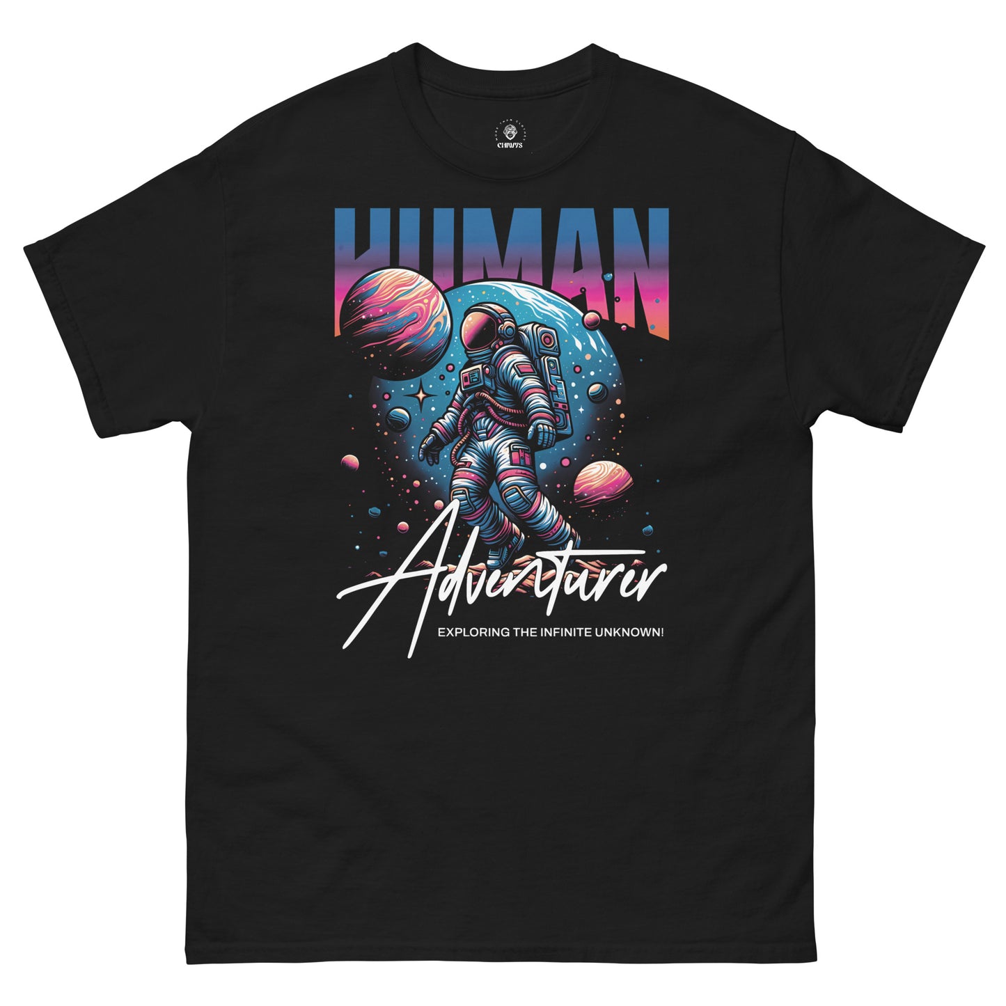 Camiseta clásica unisexHuman Adventurer.La camiseta clásica unisex 100% algodón te ayuda a conseguir una imagen más estructurada. Queda muy bien, mantiene las líneas rectas en los bordes y queda genial con outfits por capas. Además, ¡ahora está muy de mod