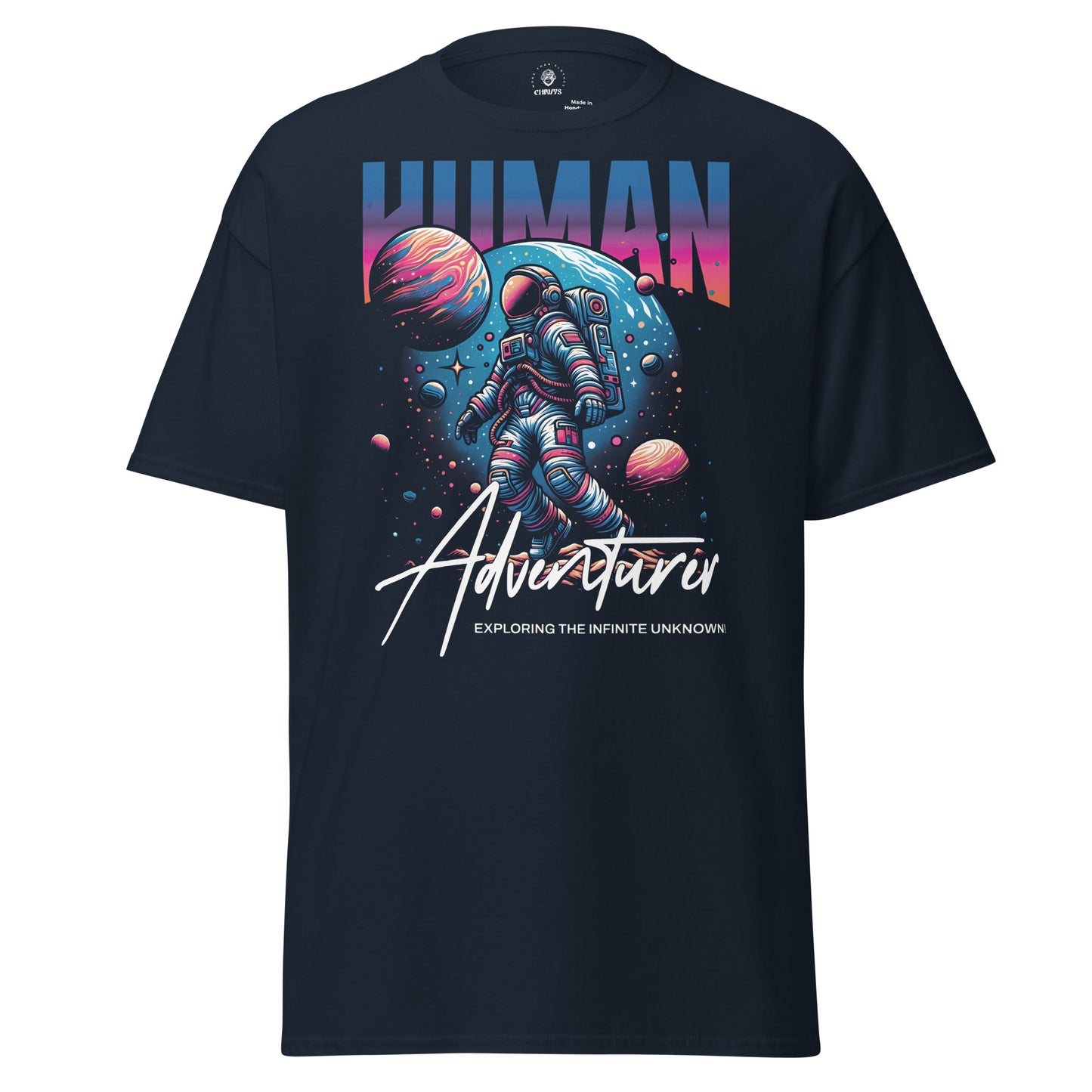 Camiseta clásica unisexHuman Adventurer.La camiseta clásica unisex 100% algodón te ayuda a conseguir una imagen más estructurada. Queda muy bien, mantiene las líneas rectas en los bordes y queda genial con outfits por capas. Además, ¡ahora está muy de mod
