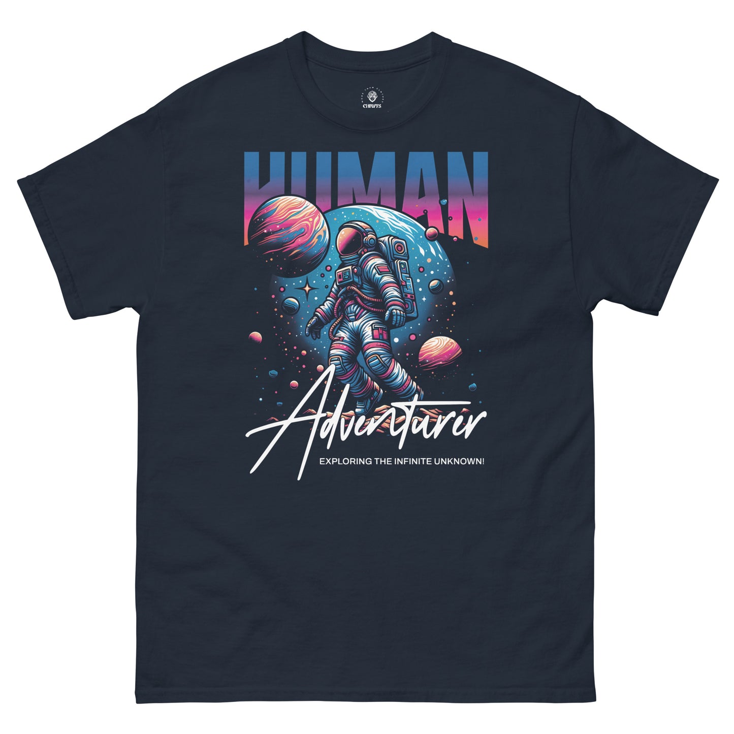 Camiseta clásica unisexHuman Adventurer.La camiseta clásica unisex 100% algodón te ayuda a conseguir una imagen más estructurada. Queda muy bien, mantiene las líneas rectas en los bordes y queda genial con outfits por capas. Además, ¡ahora está muy de mod