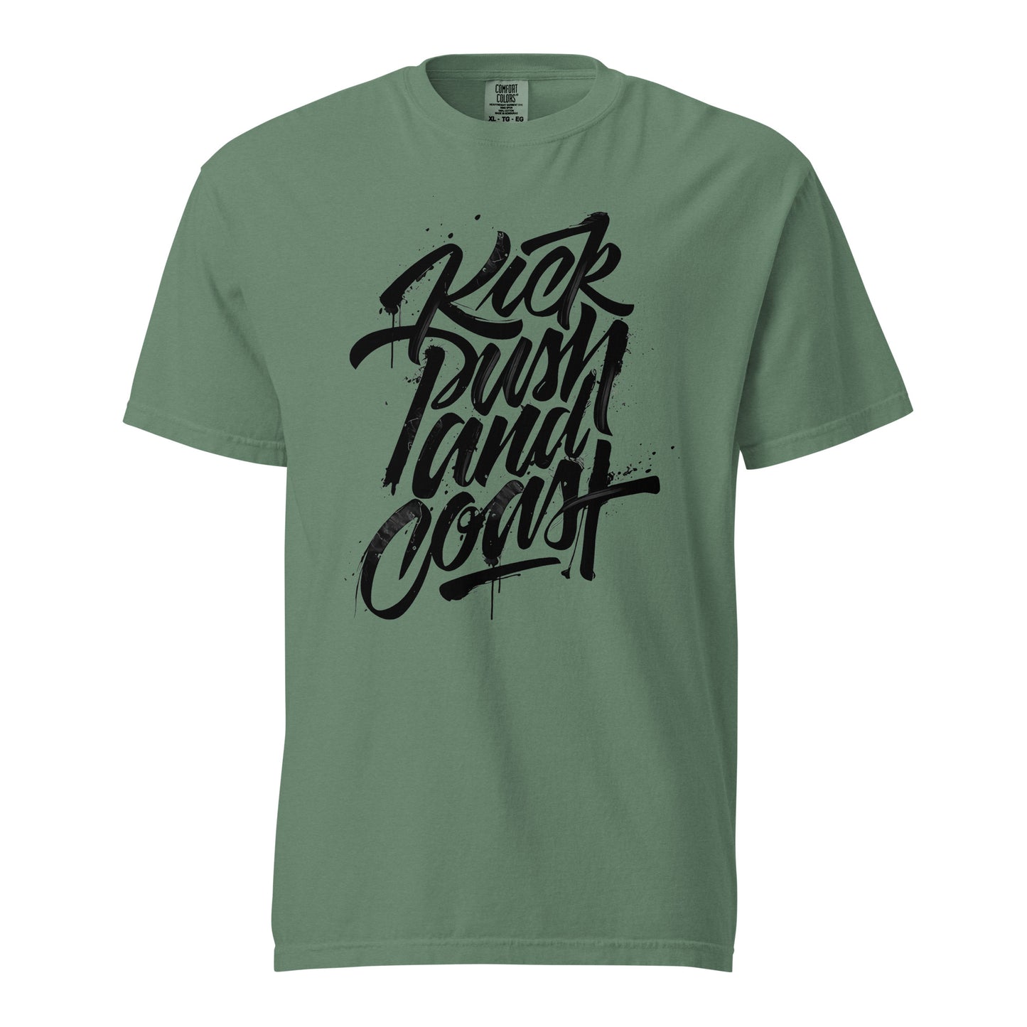 Camiseta gruesa teñida unisex Kick Push And Coast. Si estás buscando una camiseta gruesa y estructurada que además sea supersuave y transpirable, ¡no busques más! La camiseta, teñida en tejido de alto gramaje, cumple todos los requisitos y está hecha 100%