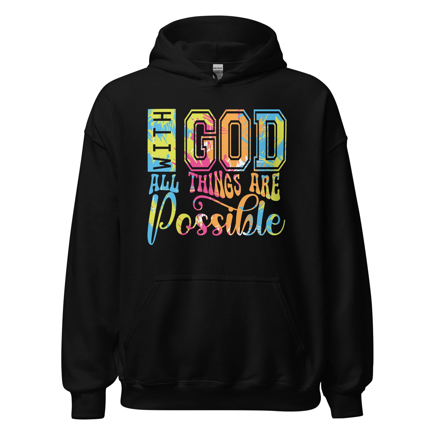 Sudadera con capucha unisex With God all things are possible. Todo el mundo necesita una sudadera cómoda con la que abrigarse y estar a la moda en el día a día. Y si además es suave, cálida y elegante como esta, mejor que mejor. ¡Ideal también para las no