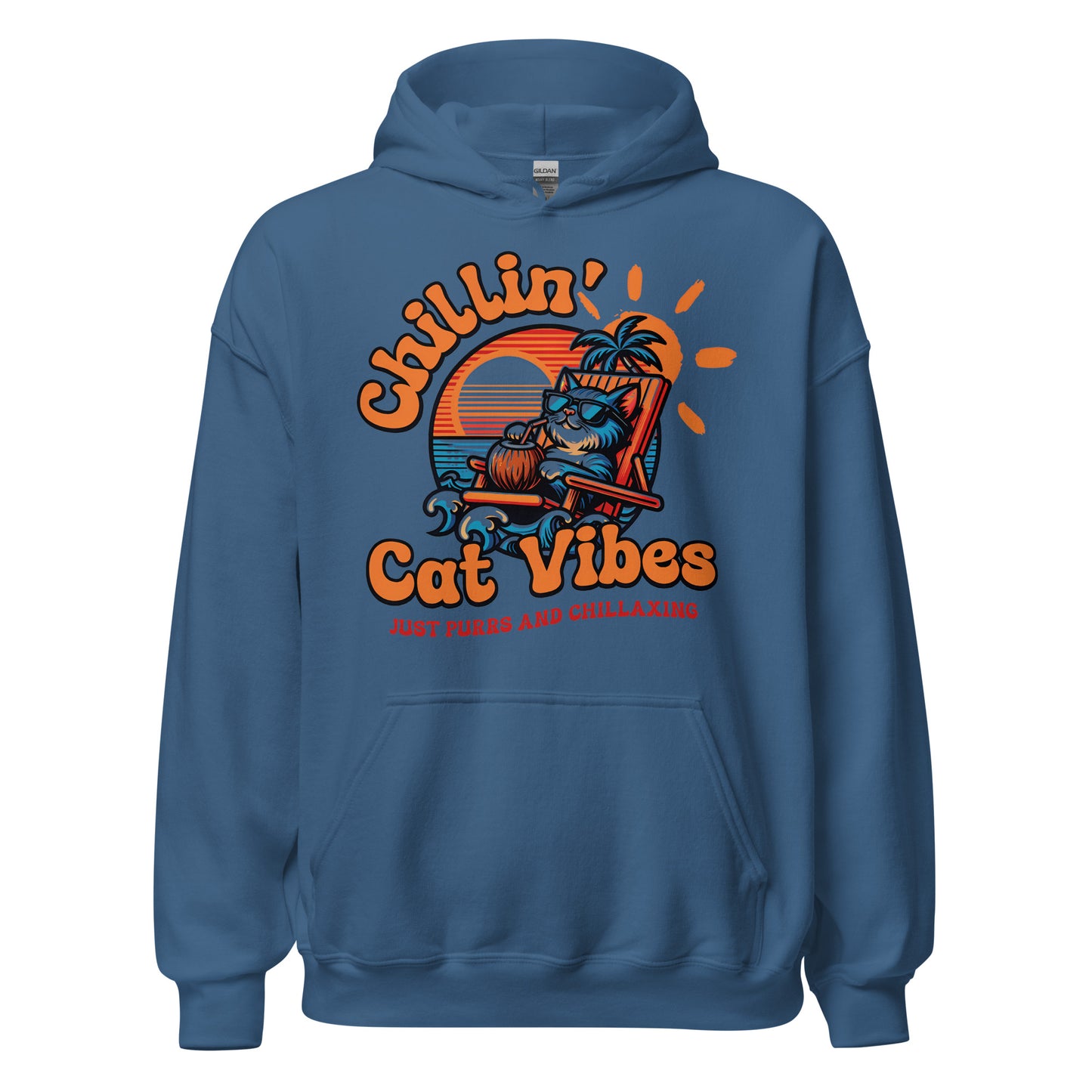 Sudadera con capucha unisex Chillin Cat Vibes. Todo el mundo necesita una sudadera cómoda con la que abrigarse y estar a la moda en el día a día. Y si además es suave, cálida y elegante como esta, mejor que mejor. ¡Ideal también para las noches más fresca