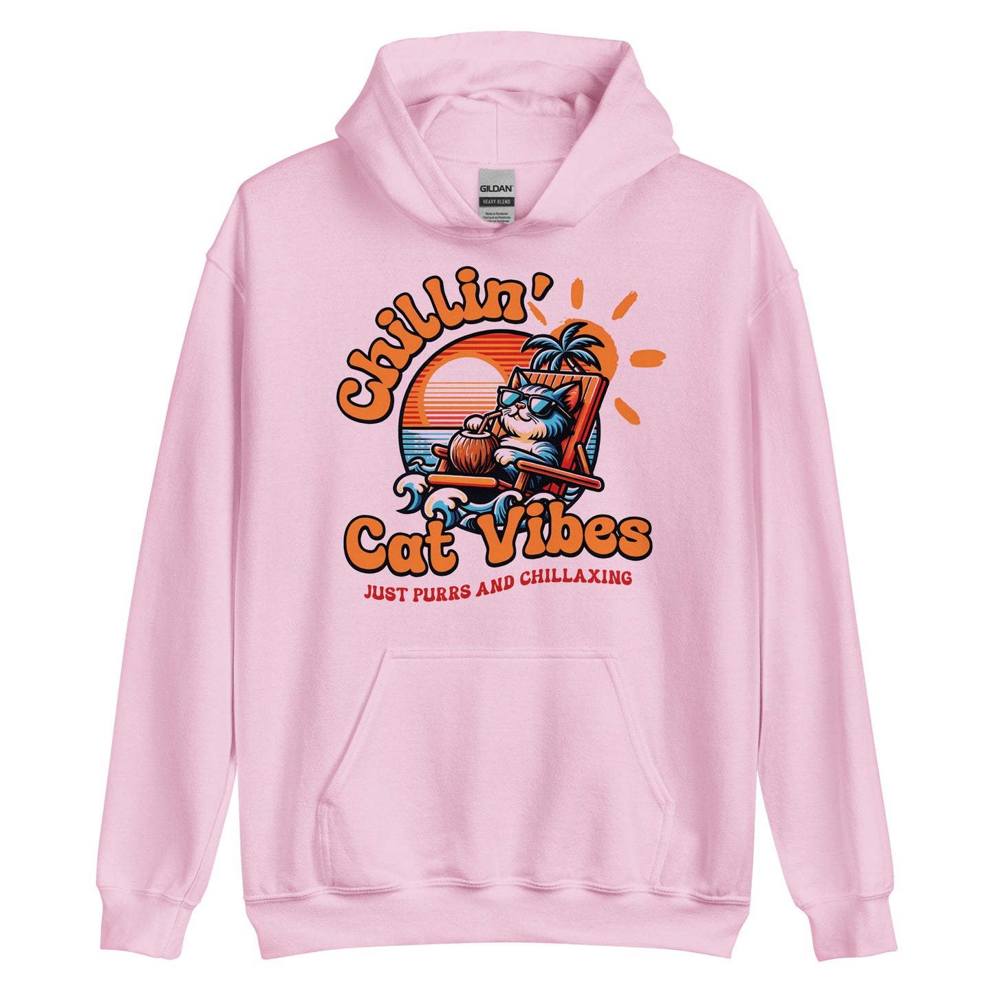 Sudadera con capucha unisex Chillin Cat Vibes. Todo el mundo necesita una sudadera cómoda con la que abrigarse y estar a la moda en el día a día. Y si además es suave, cálida y elegante como esta, mejor que mejor. ¡Ideal también para las noches más fresca