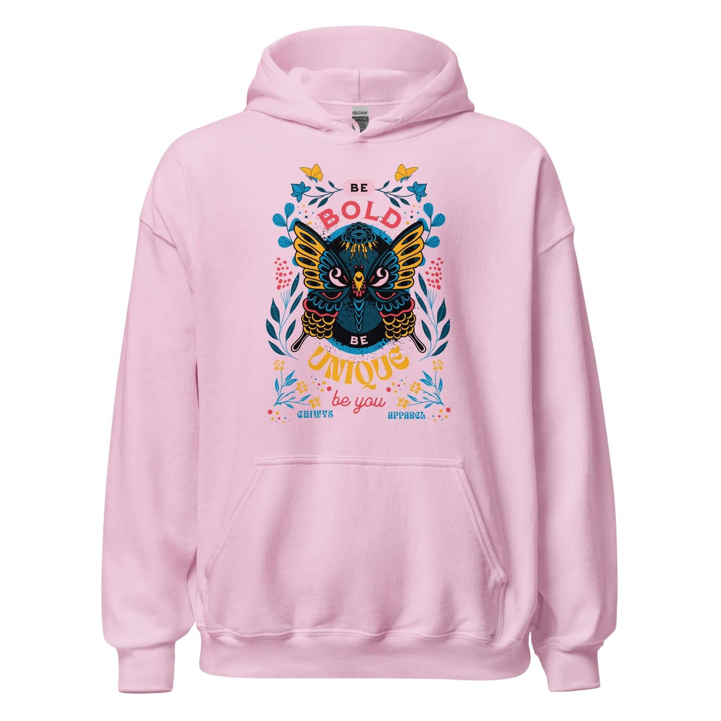 Sudadera con capucha unisex Be Bold Be Unique color rosa