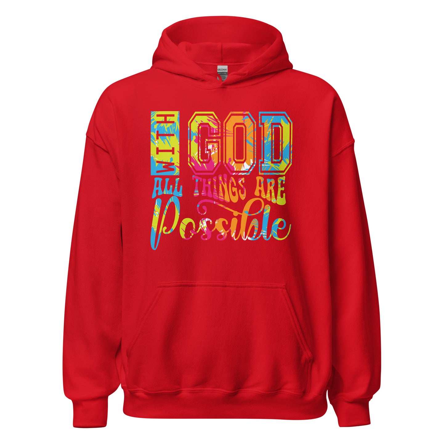 Sudadera con capucha unisex With God all things are possible. Todo el mundo necesita una sudadera cómoda con la que abrigarse y estar a la moda en el día a día. Y si además es suave, cálida y elegante como esta, mejor que mejor. ¡Ideal también para las no