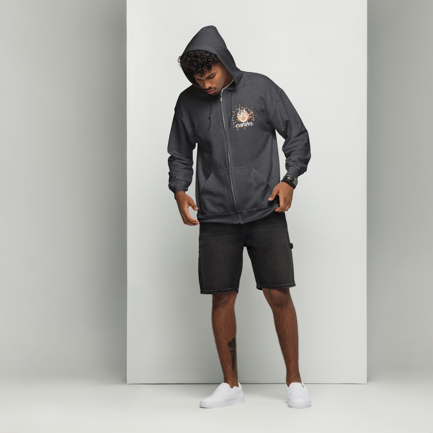 Sudadera gruesa unisex con capucha y cremallera Warrior