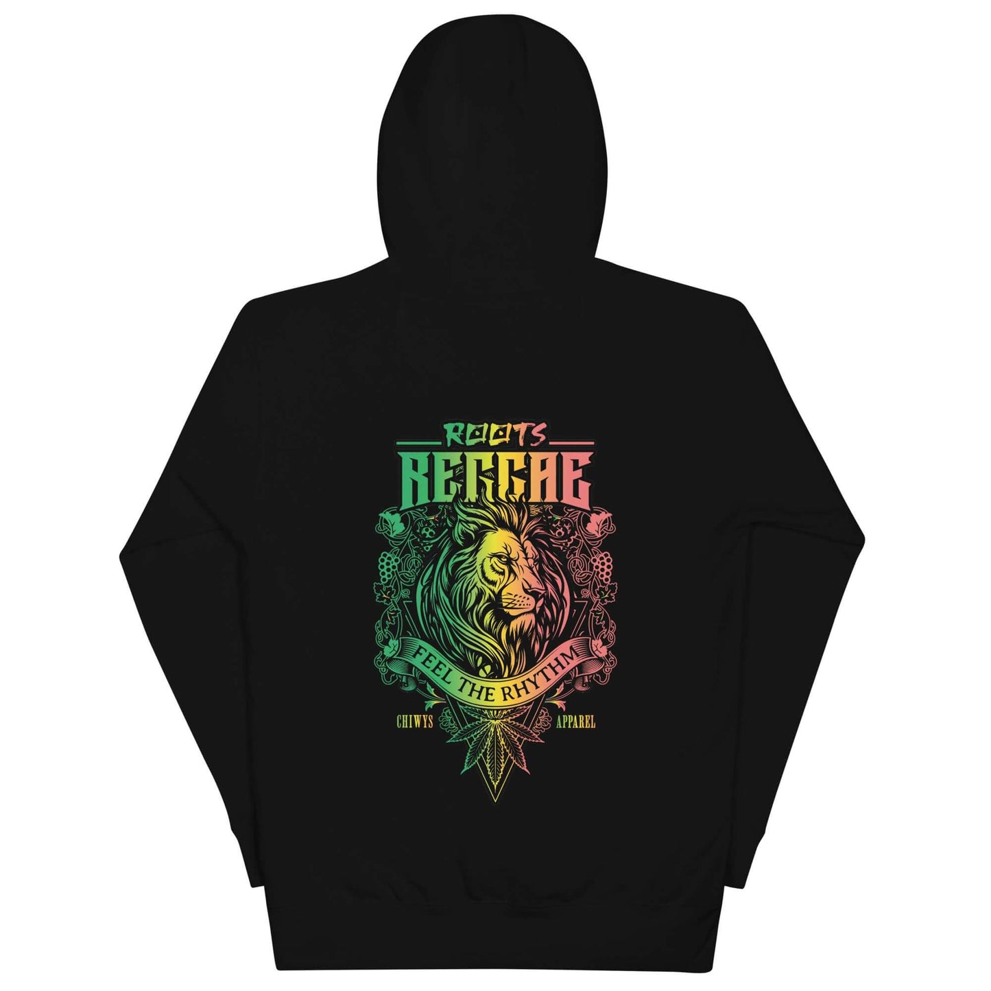Sudadera negra con capucha unisex Reggae - Feel the Rhythm
