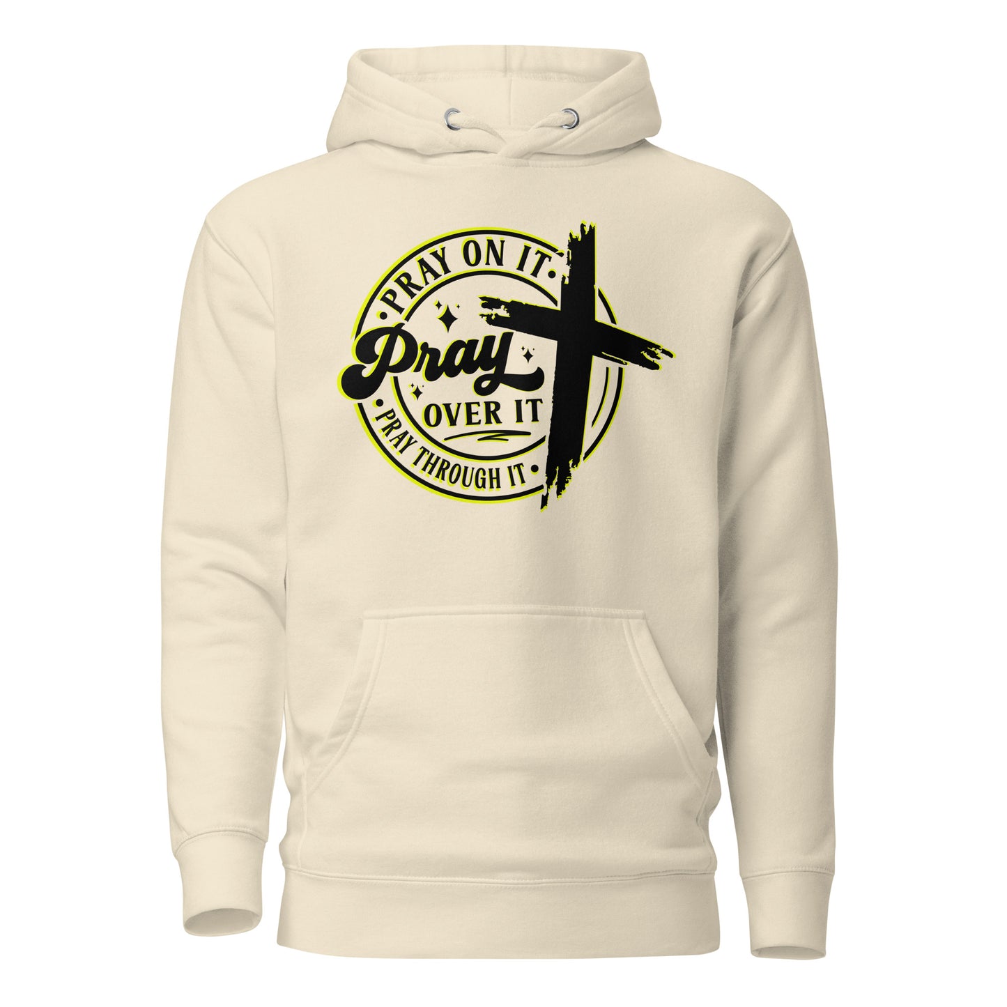 Sudadera con capucha unisex Pray Over It. Quién te iba a decir que una sudadera con un diseño tan increíble pudiera ser tan suave. No te arrepentirás de comprar esta pieza de streetwear única con un conveniente bolsillo frontal y una capucha calentita par