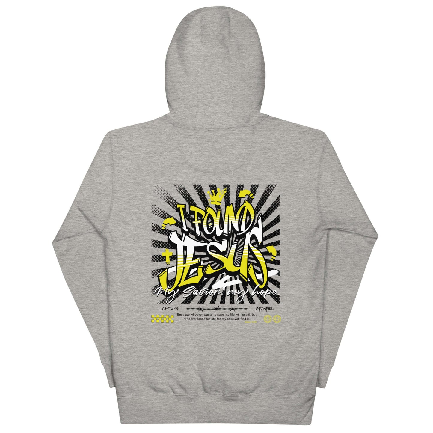 Sudadera Gris con capucha unisex I Found Jesus