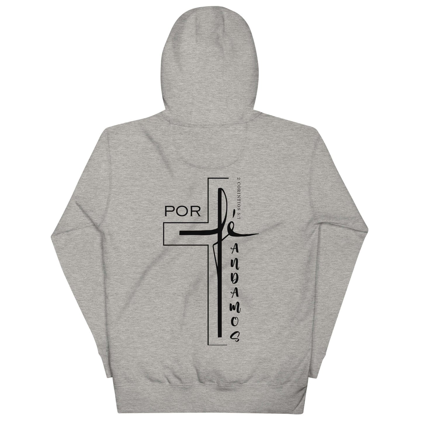 Sudadera Gris con capucha unisex Por Fe Andamos, Chica