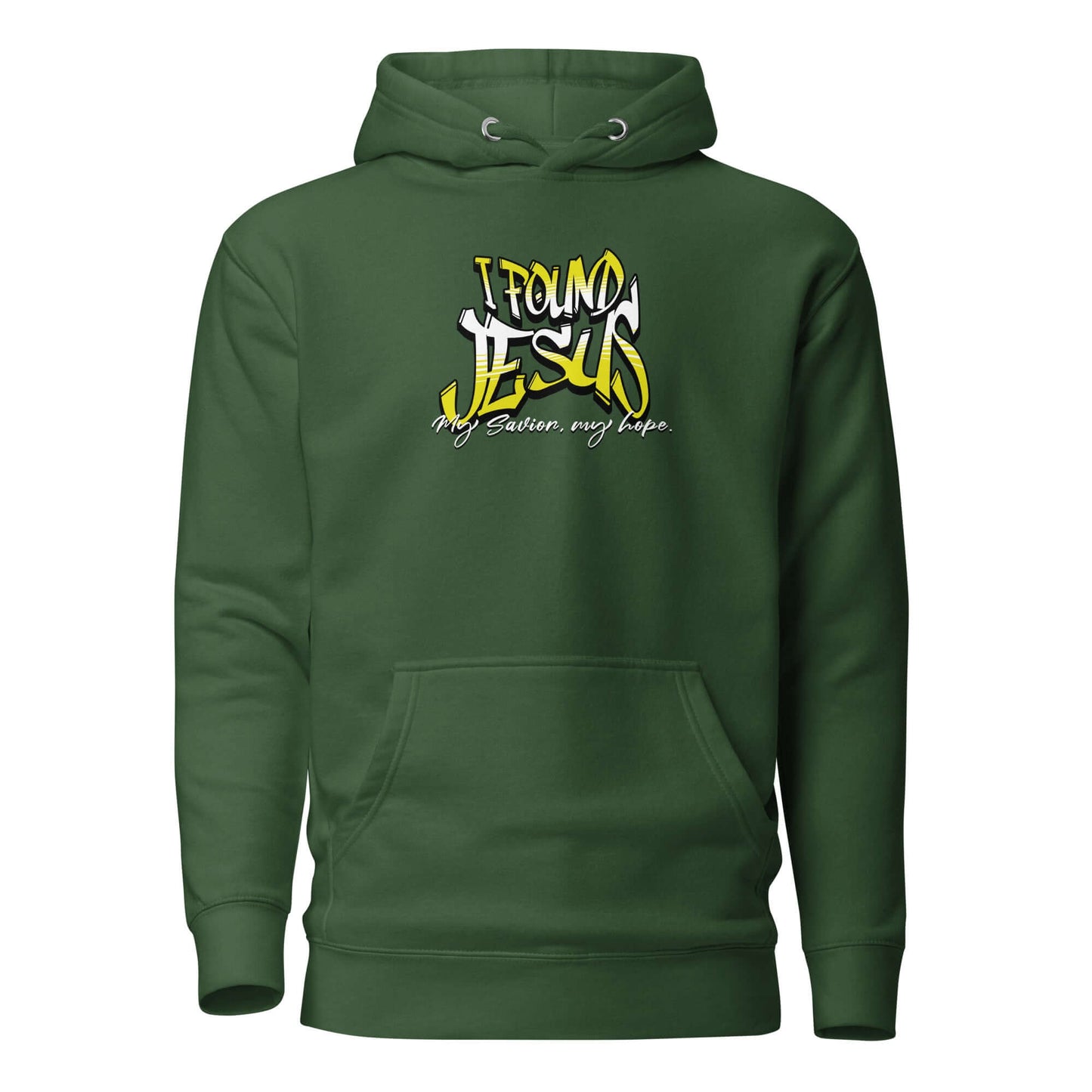 Sudadera Verde con capucha unisex I Found Jesus