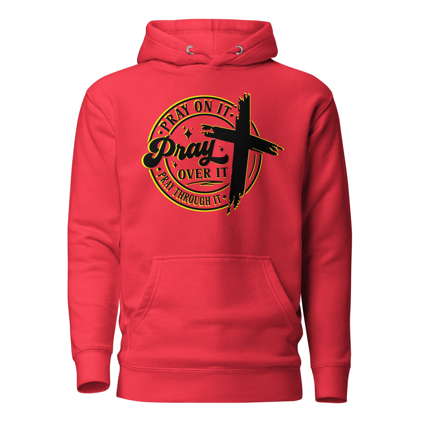 Sudadera con capucha unisex Pray Over It. Quién te iba a decir que una sudadera con un diseño tan increíble pudiera ser tan suave. No te arrepentirás de comprar esta pieza de streetwear única con un conveniente bolsillo frontal y una capucha calentita par