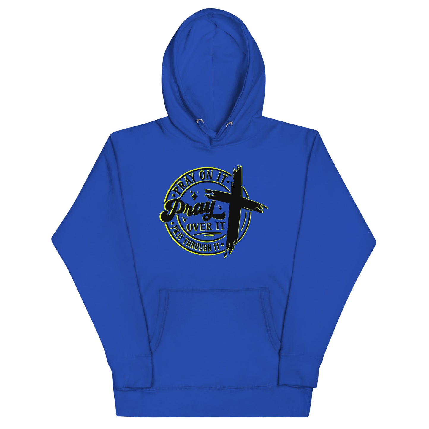 Sudadera con capucha unisex Pray Over It. Quién te iba a decir que una sudadera con un diseño tan increíble pudiera ser tan suave. No te arrepentirás de comprar esta pieza de streetwear única con un conveniente bolsillo frontal y una capucha calentita par