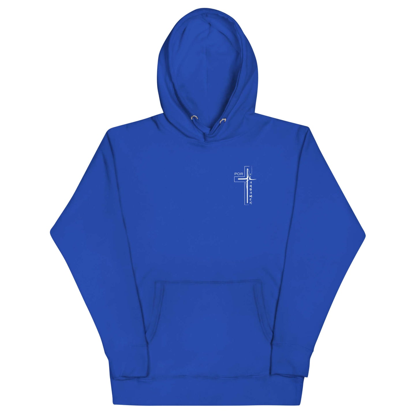 Sudadera Azul con capucha unisex Andamos Por fe
