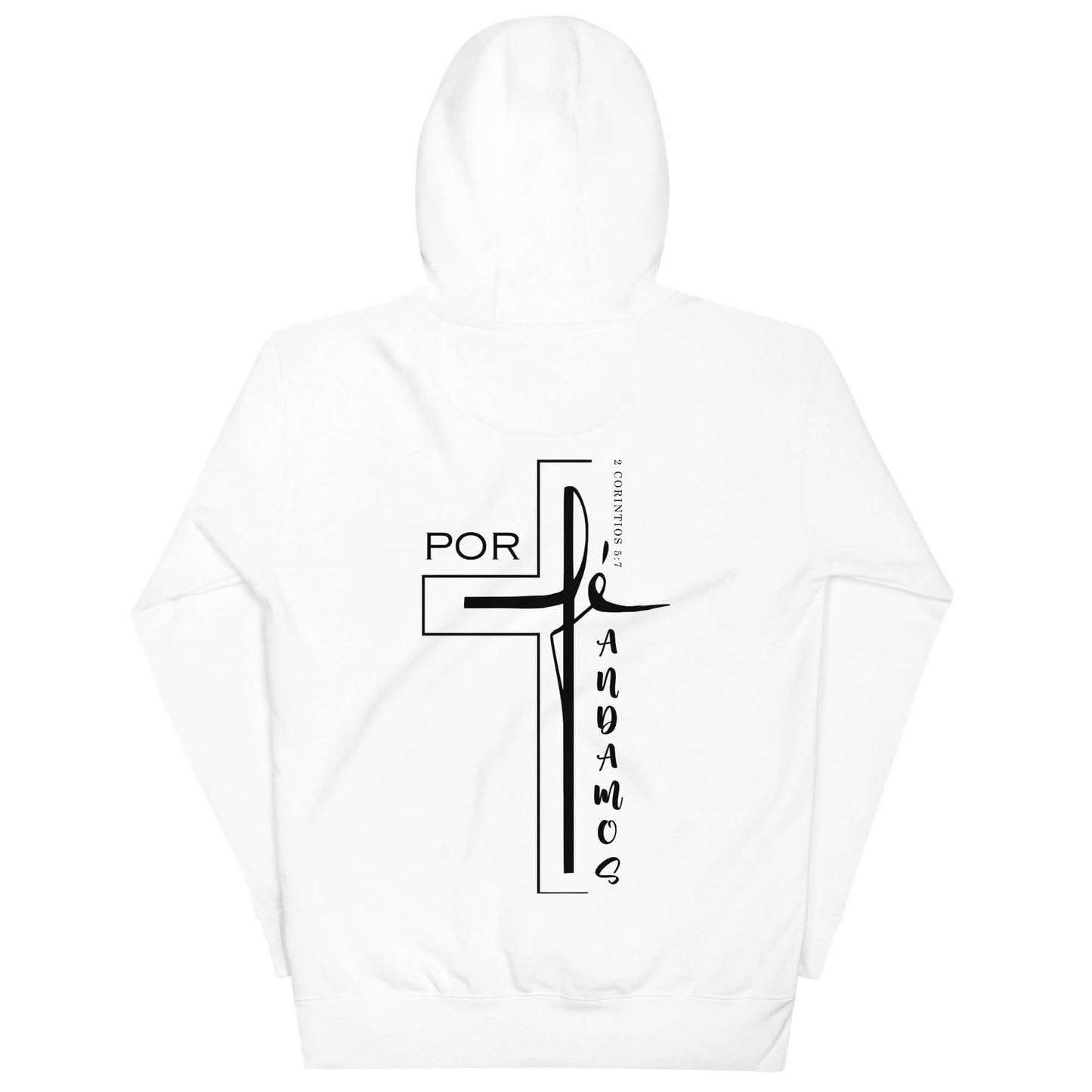 Sudadera Blanca con capucha unisex Por Fe Andamos,