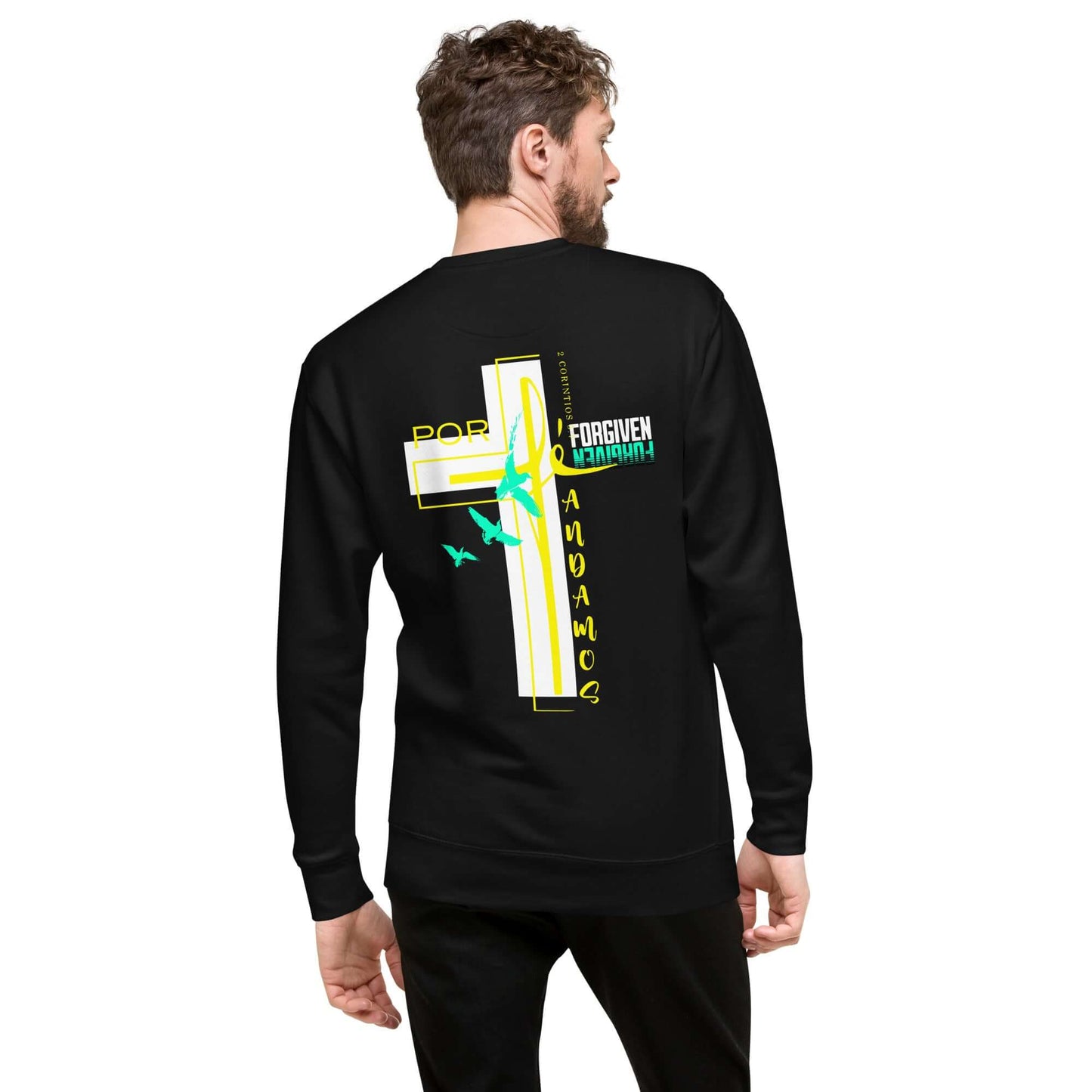Sudadera Negra gruesa unisex Andamos Por Fe