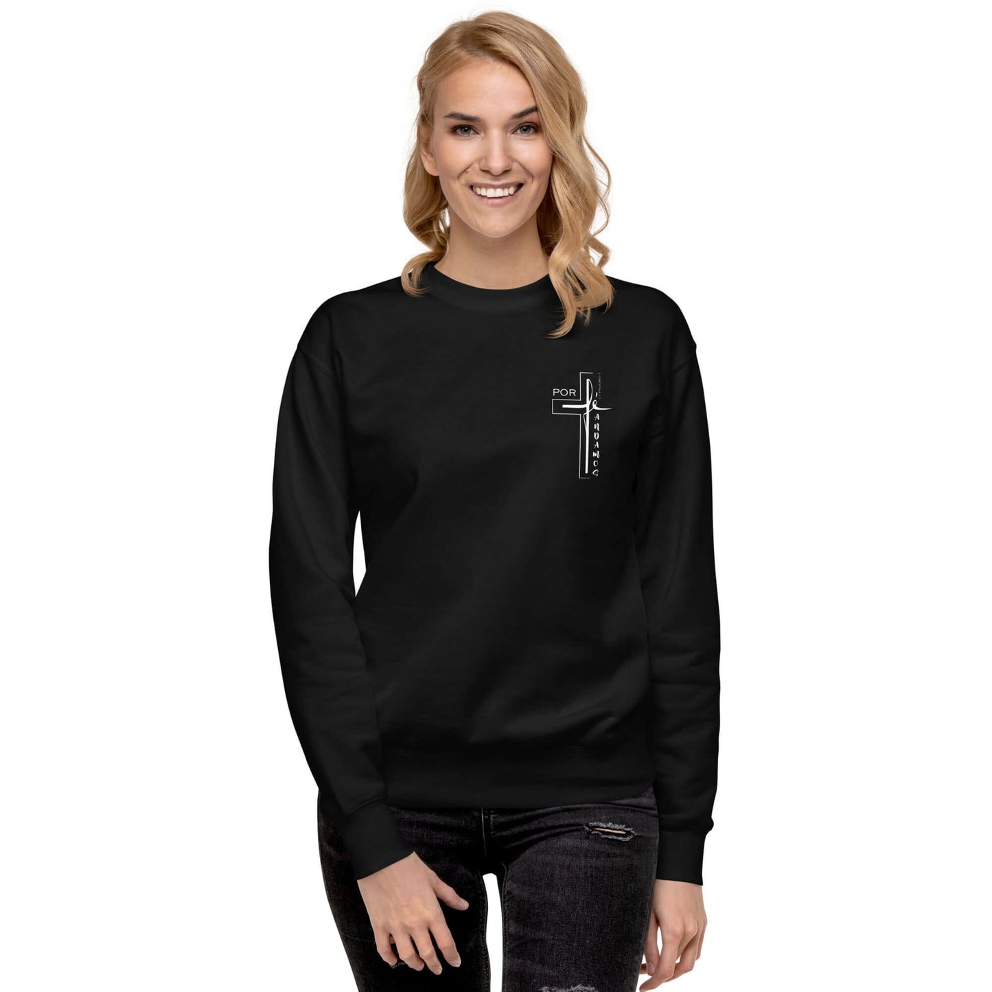 Chica con Sudadera gruesa unisex Andamos Por Fe