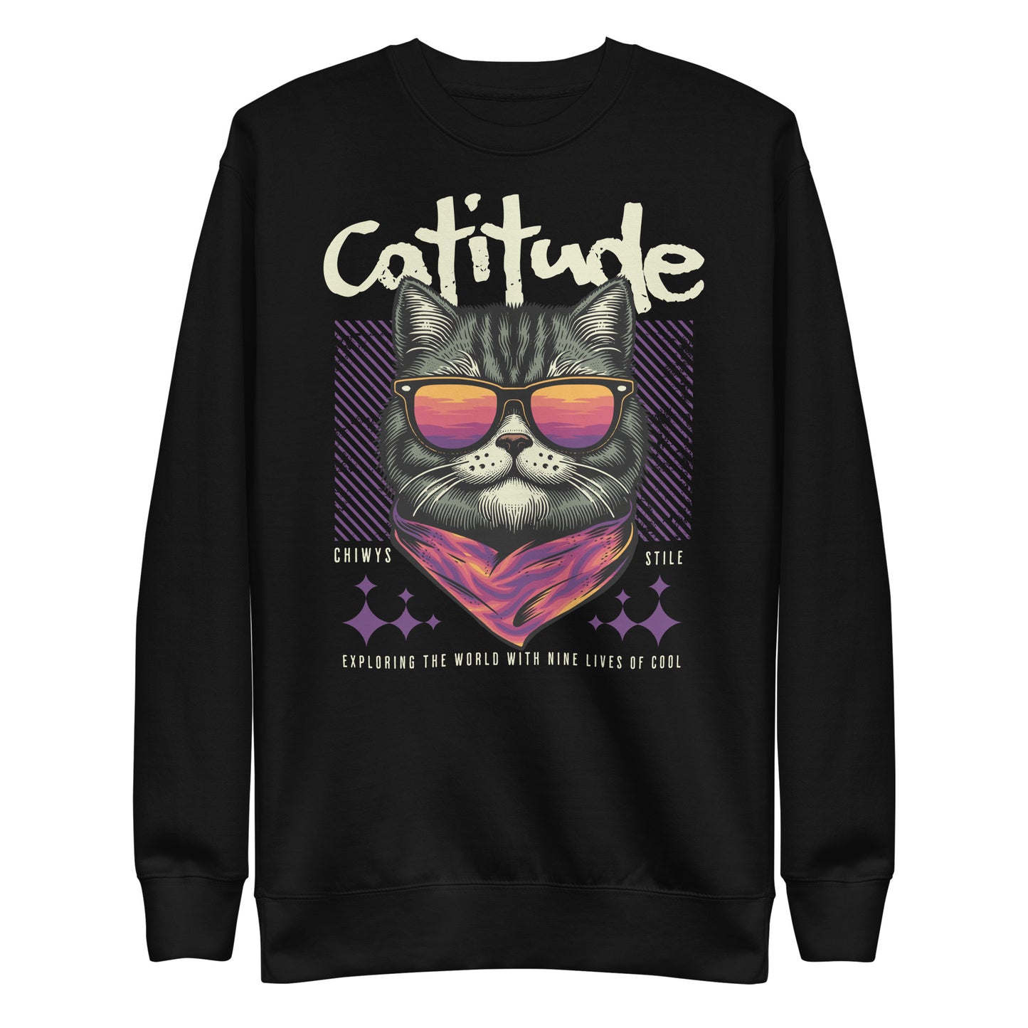 Sudadera gruesa Catitude Captitude. Date un capricho con esta sudadera calentita, de ajuste perfecto y cuello redondo. Combínala con tus pantalones favoritos para un look cómodo y moderno. Su interior de vellón la convertirá en tu favorita ¡desde el prime