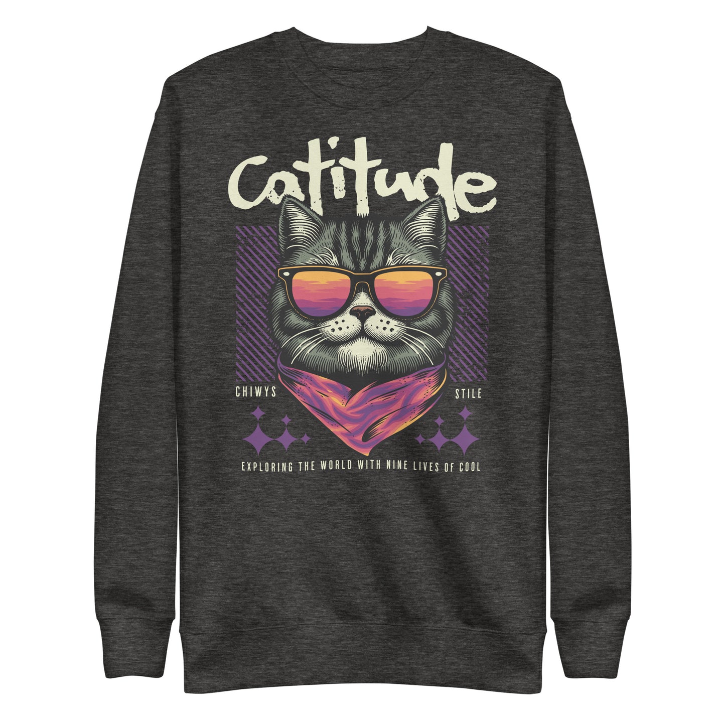 Sudadera gruesa Catitude Captitude. Date un capricho con esta sudadera calentita, de ajuste perfecto y cuello redondo. Combínala con tus pantalones favoritos para un look cómodo y moderno. Su interior de vellón la convertirá en tu favorita ¡desde el prime