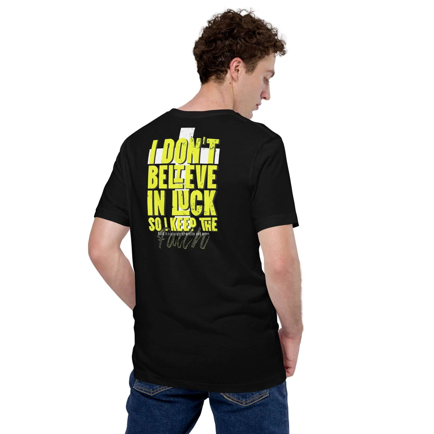 Camiseta de manga corta unisex No creo en la Suerte Chico
