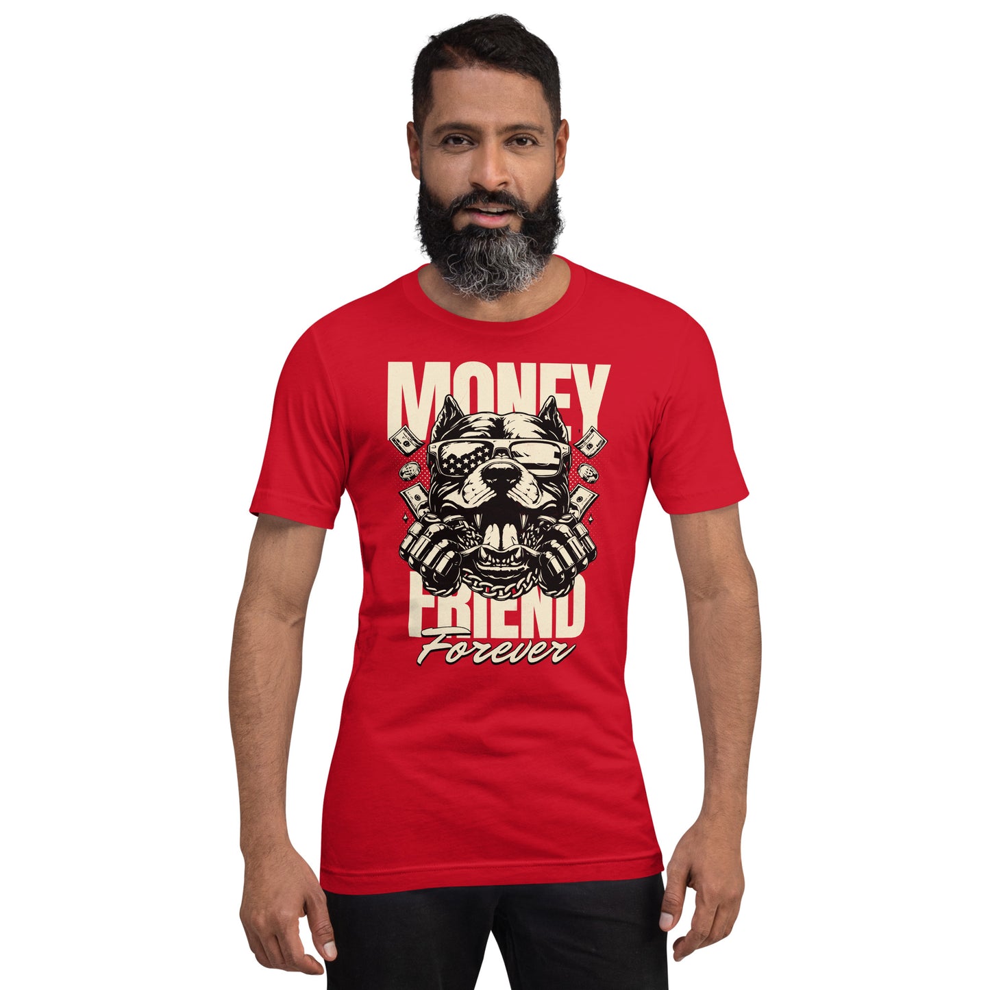 Camiseta Money Friend Money Friend Forever. Esta camiseta es todo lo que has soñado y más. Es suave y ligera, con la cantidad justa de elasticidad. Además, es cómoda y realza la figura de todo el que la lleva puesta. • 100% algodón peinado e hilado en ani