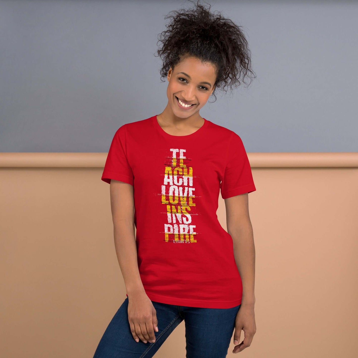 Camiseta Teach Love Inspire Anime. Esta camiseta es todo lo que has soñado y más. Es suave y ligero, con la cantidad justa de elasticidad. Además, es cómoda y realza la figura de todo el que la lleva puesta. • 100% algodón peinado e hilado en anillo (los