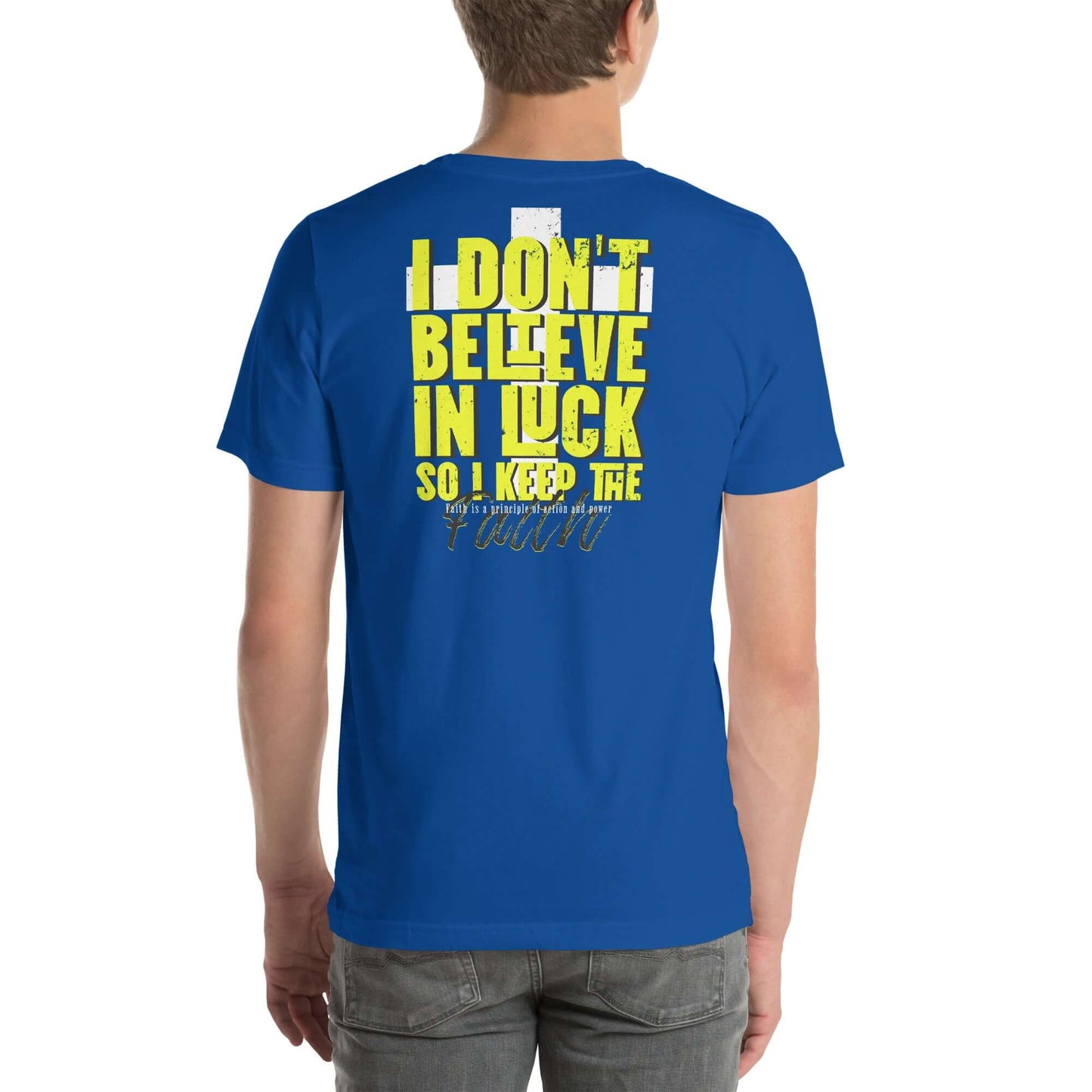 Camiseta de manga corta unisex No creo en la Suerte Chico