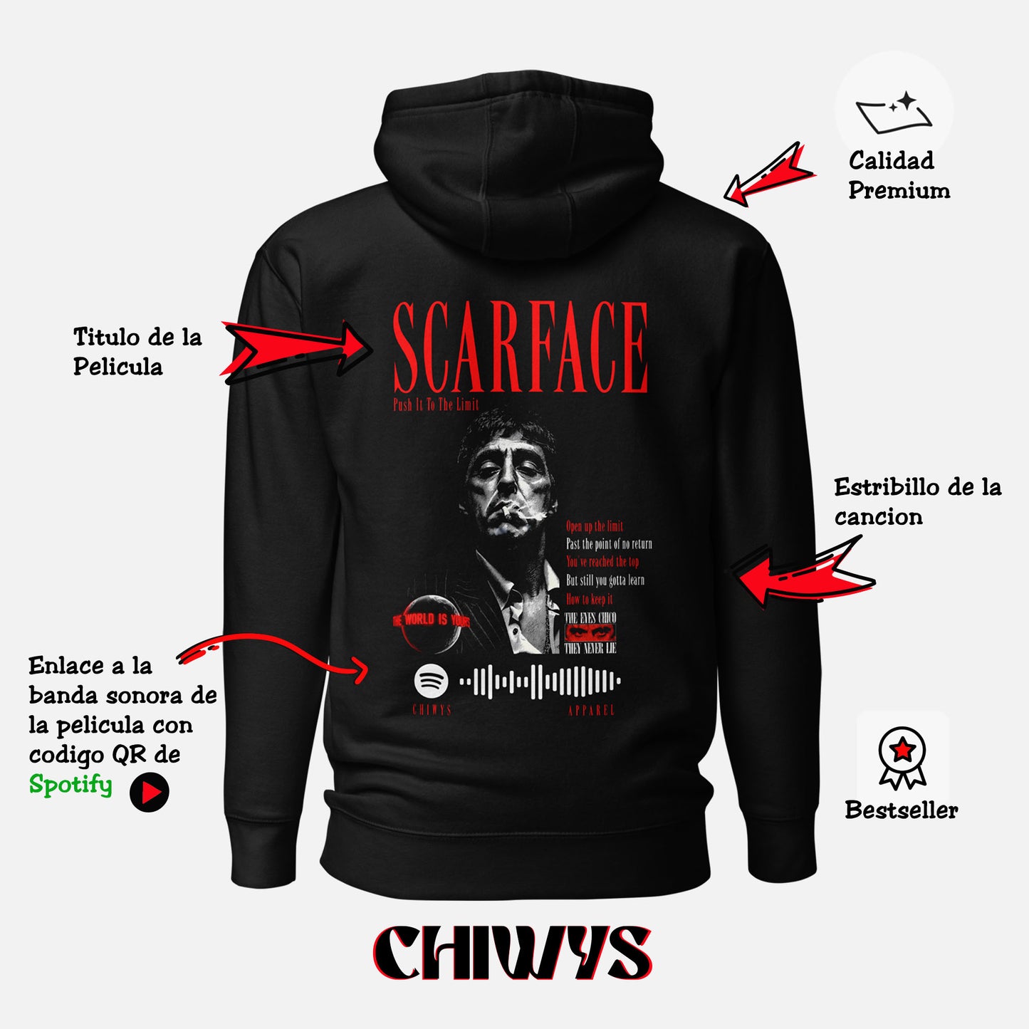 Sudadera con capucha unisex Scarface