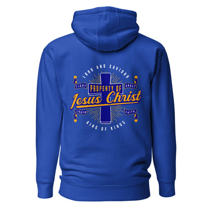 Sudadera azul con capucha Property of Jesus Christ