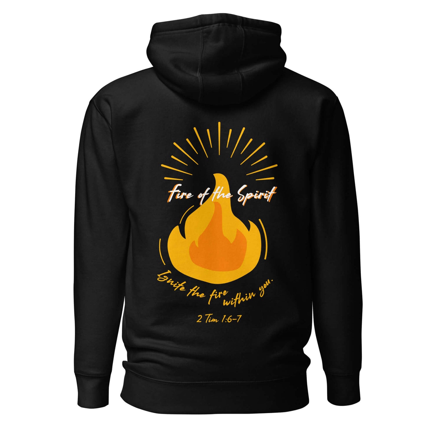 Sudadera Negra con capucha Fuego del Espíritu