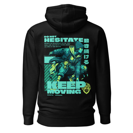 Sudadera negra con capucha Keep Moving