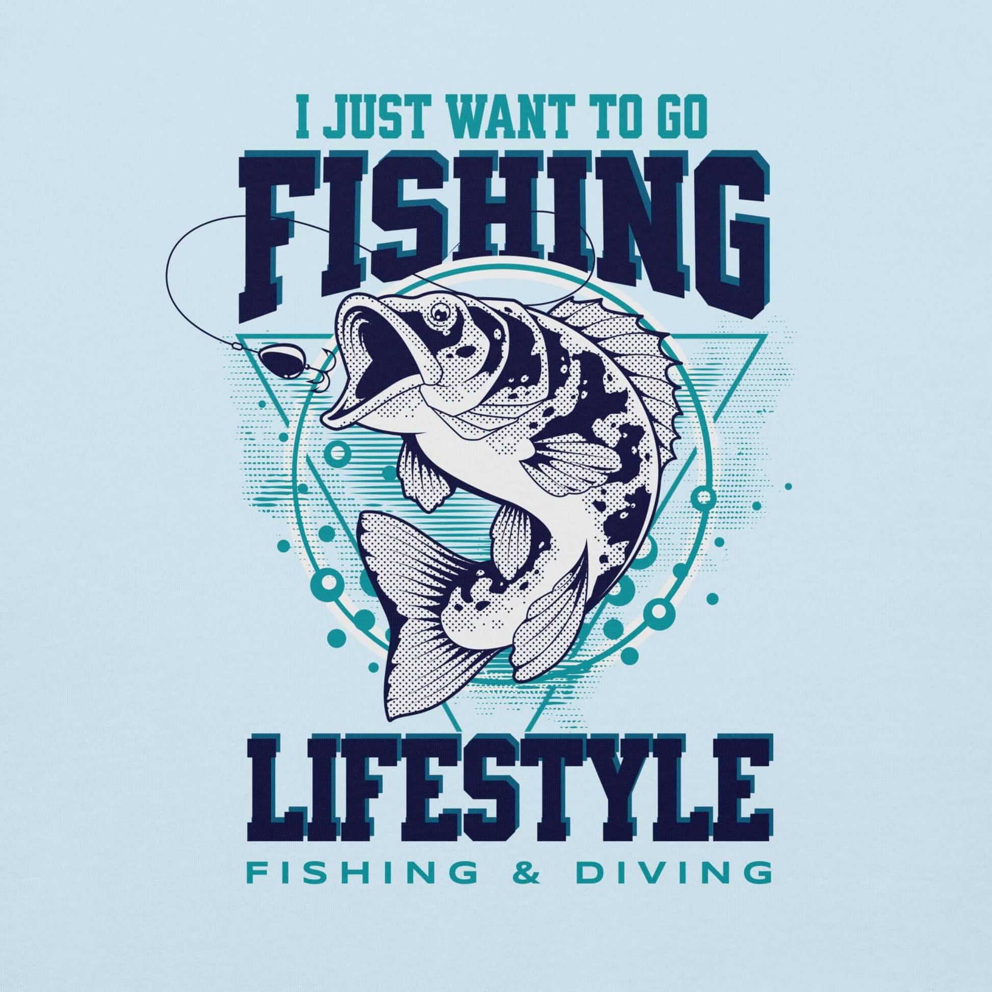 Sudadera con capucha Fishing Lifestyle con diseño de pez y texto atractivo para entusiastas de la pesca.