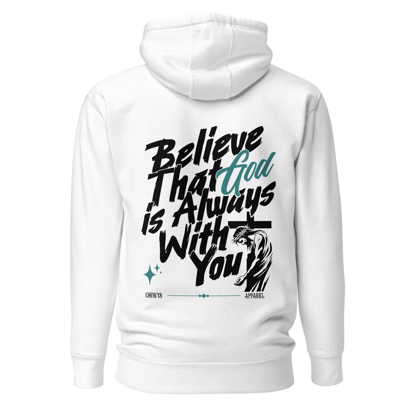 Sudadera Blanca con capucha Believe That God